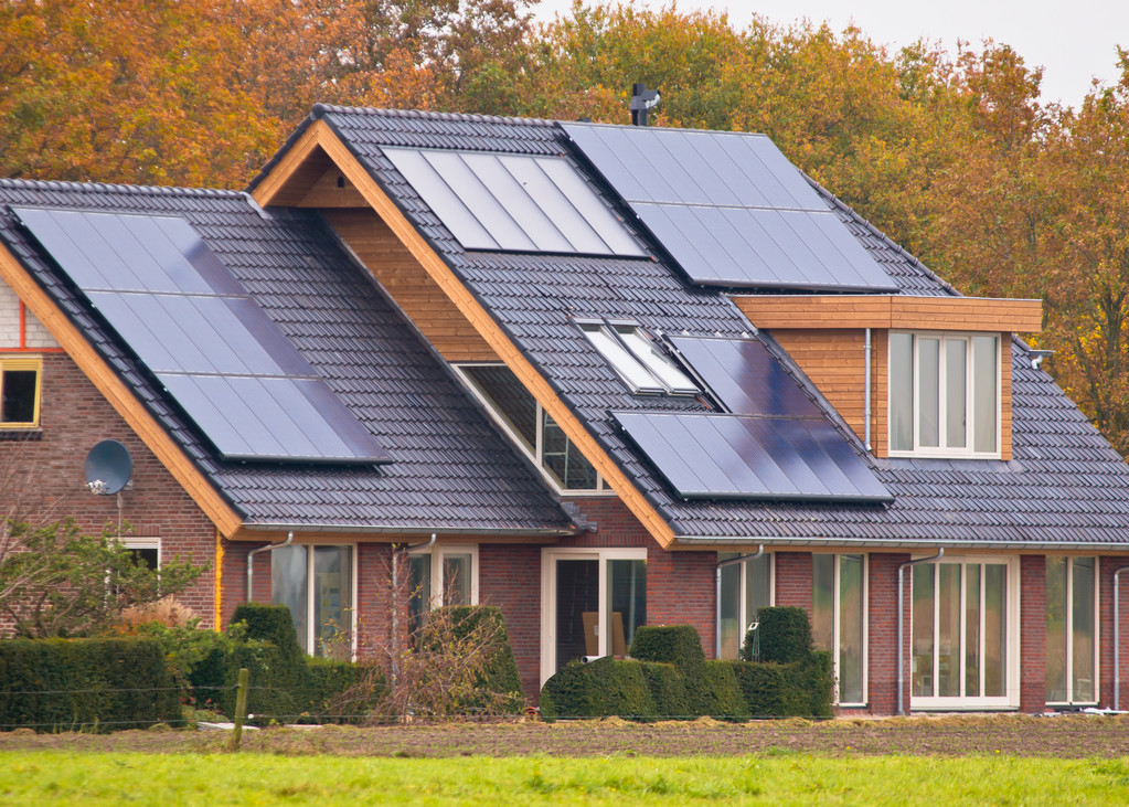 Solar Panels on modern house