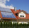 Solar panels on a house roof